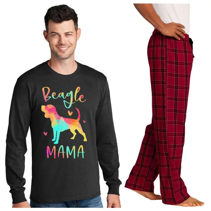 Beagle Mama Colorful Beagle Gifts Dog Mom Long Sleeve Pajama Set