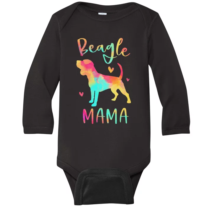 Beagle Mama Colorful Beagle Gifts Dog Mom Baby Long Sleeve Bodysuit