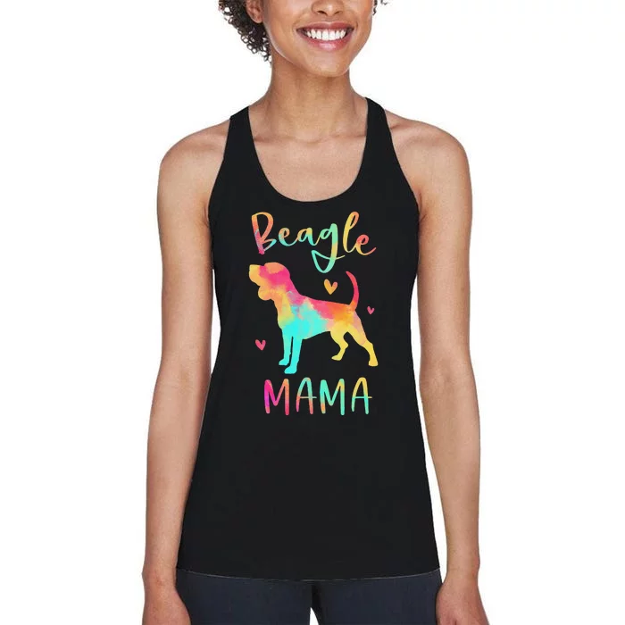 Beagle Mama Colorful Beagle Gifts Dog Mom Women's Racerback Tank