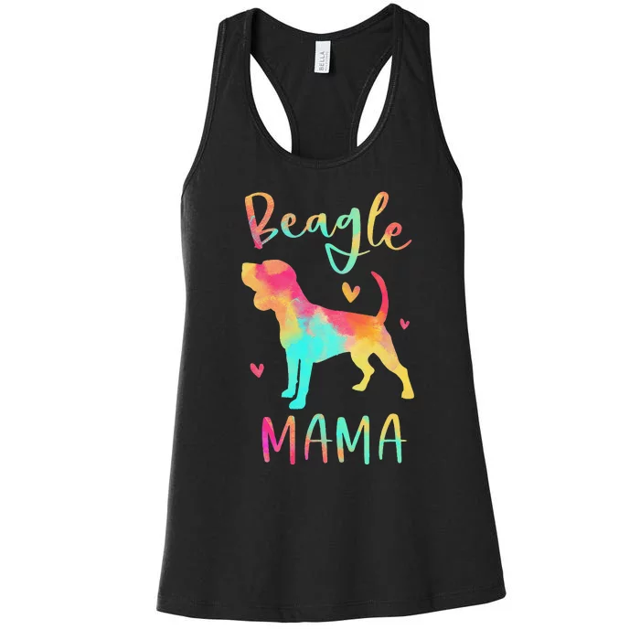 Beagle Mama Colorful Beagle Gifts Dog Mom Women's Racerback Tank