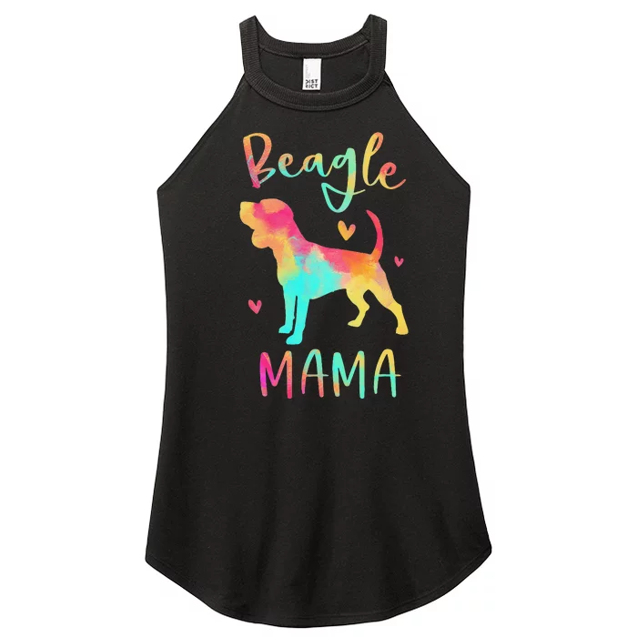 Beagle Mama Colorful Beagle Gifts Dog Mom Women’s Perfect Tri Rocker Tank