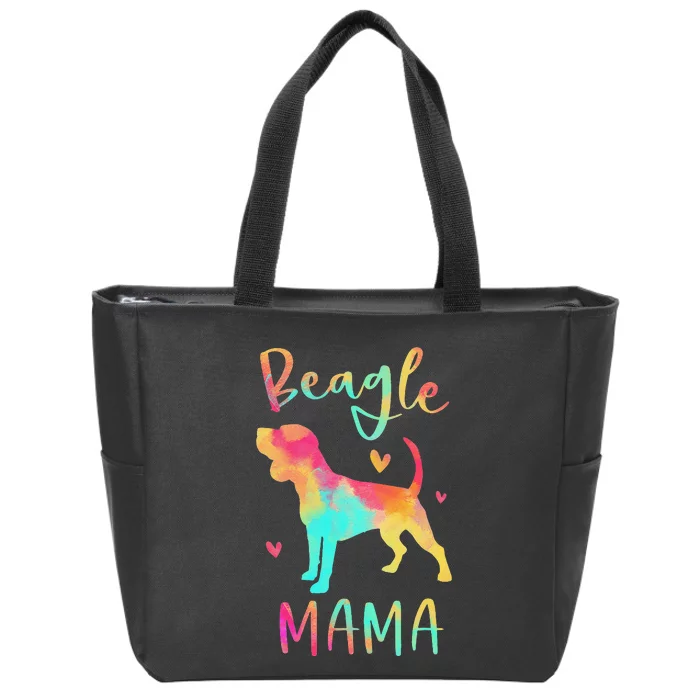 Beagle Mama Colorful Beagle Gifts Dog Mom Zip Tote Bag