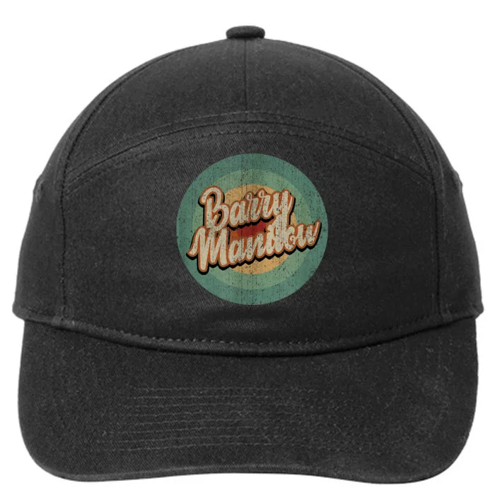 Barry Manilow Circle Retro Vintage Music 7-Panel Snapback Hat