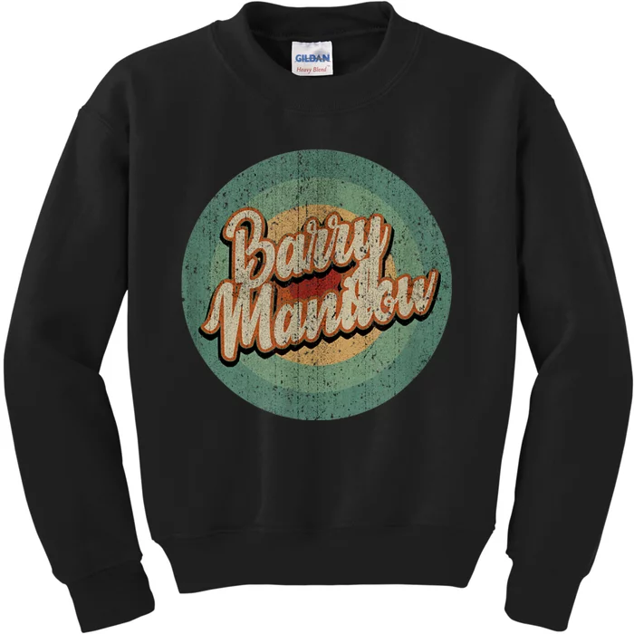 Barry Manilow Circle Retro Vintage Music Kids Sweatshirt