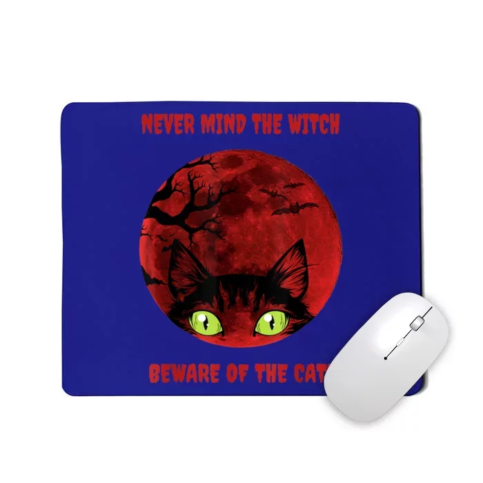 Blood Moon Cat Never Mind The Witch Gift Mousepad