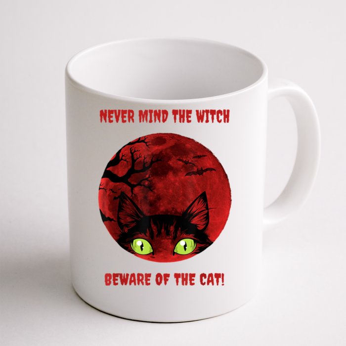 Blood Moon Cat Never Mind The Witch Gift Front & Back Coffee Mug