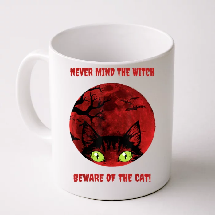 Blood Moon Cat Never Mind The Witch Gift Front & Back Coffee Mug