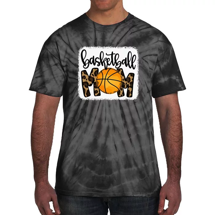 Basketball Mom Cute Leopard Basketball Gifts for Mama Tie-Dye T-Shirt