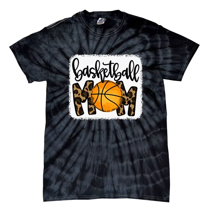 Basketball Mom Cute Leopard Basketball Gifts for Mama Tie-Dye T-Shirt