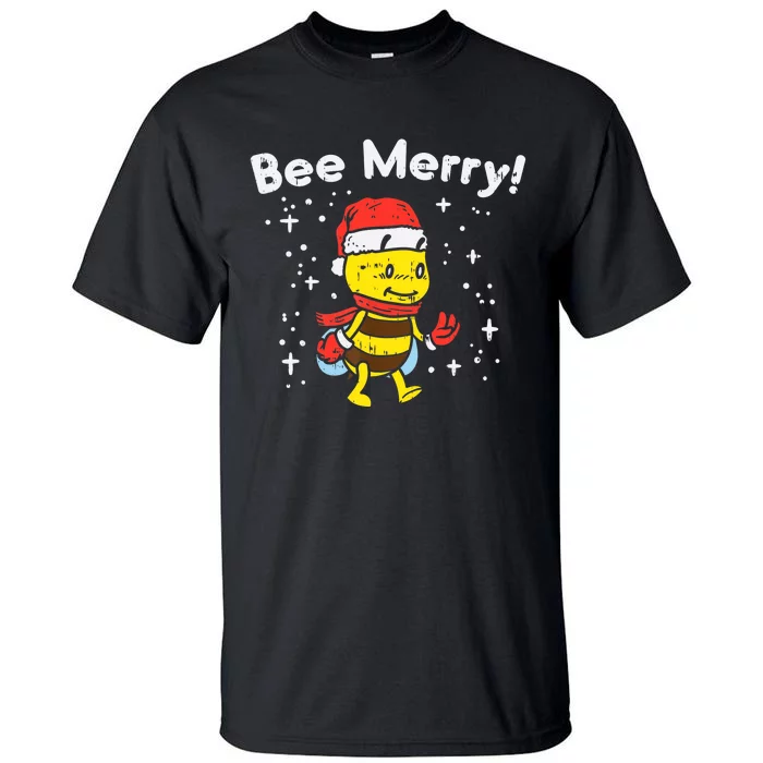 Bee Merry Cute Christmas Winter Holidays Pajama Pun Tall T-Shirt