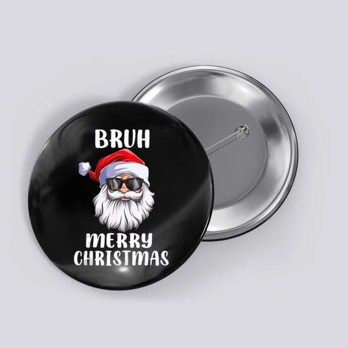 Bruh Merry Christmas Funny Cool Santa Bruh Christmas Tank Top Button