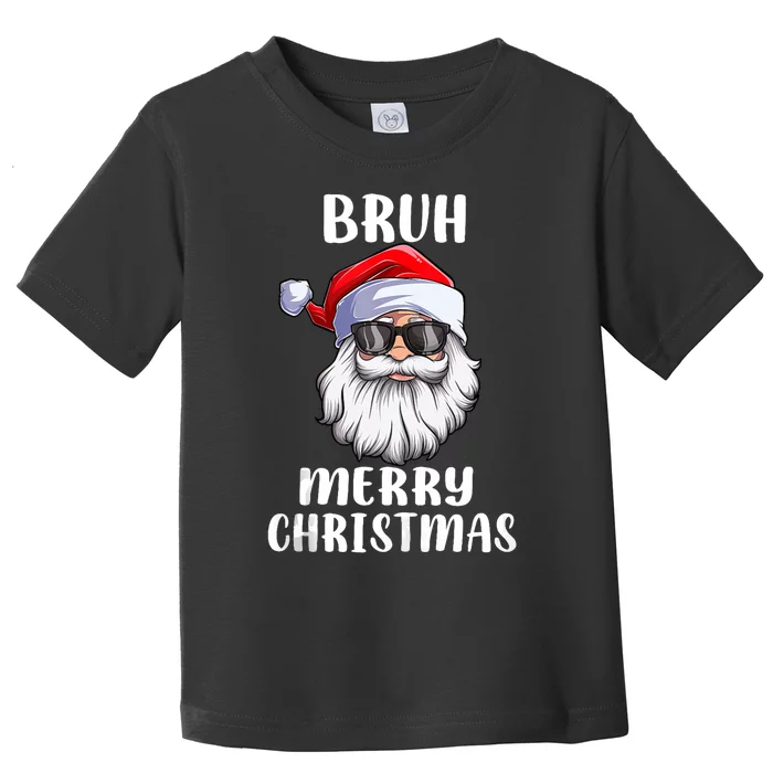 Bruh Merry Christmas Funny Cool Santa Bruh Christmas Tank Top Toddler T-Shirt