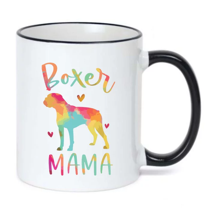 Boxer Mama Colorful Boxer Gifts Dog Mom Black Color Changing Mug