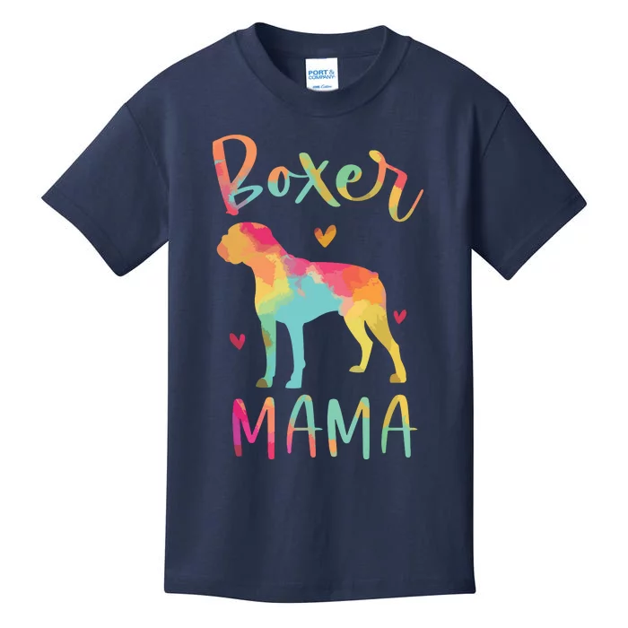 Boxer Mama Colorful Boxer Gifts Dog Mom Kids T-Shirt