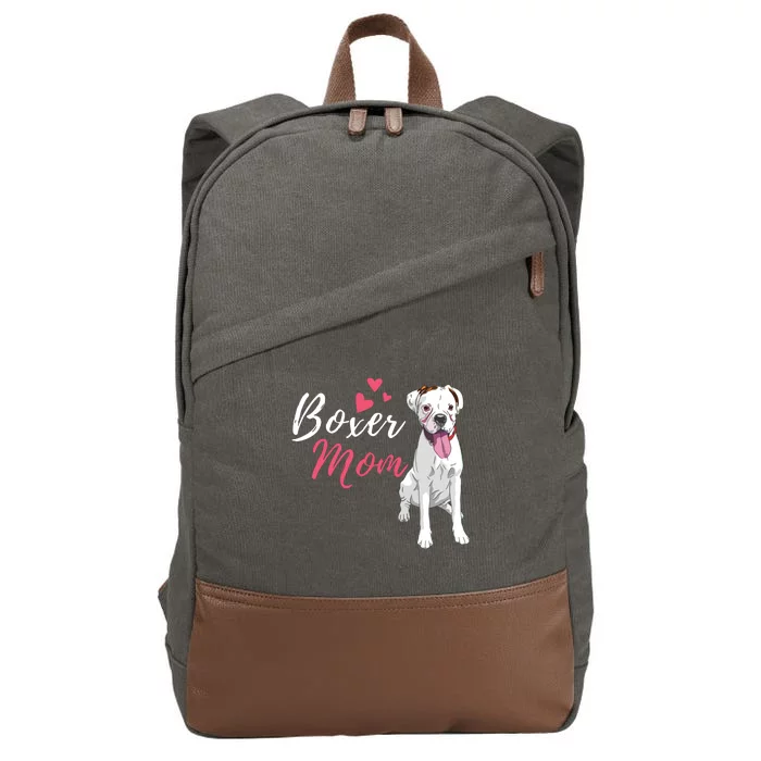 Boxer Mom Cute German Boxer Lover Dog Owner Cotton Canvas Backpack