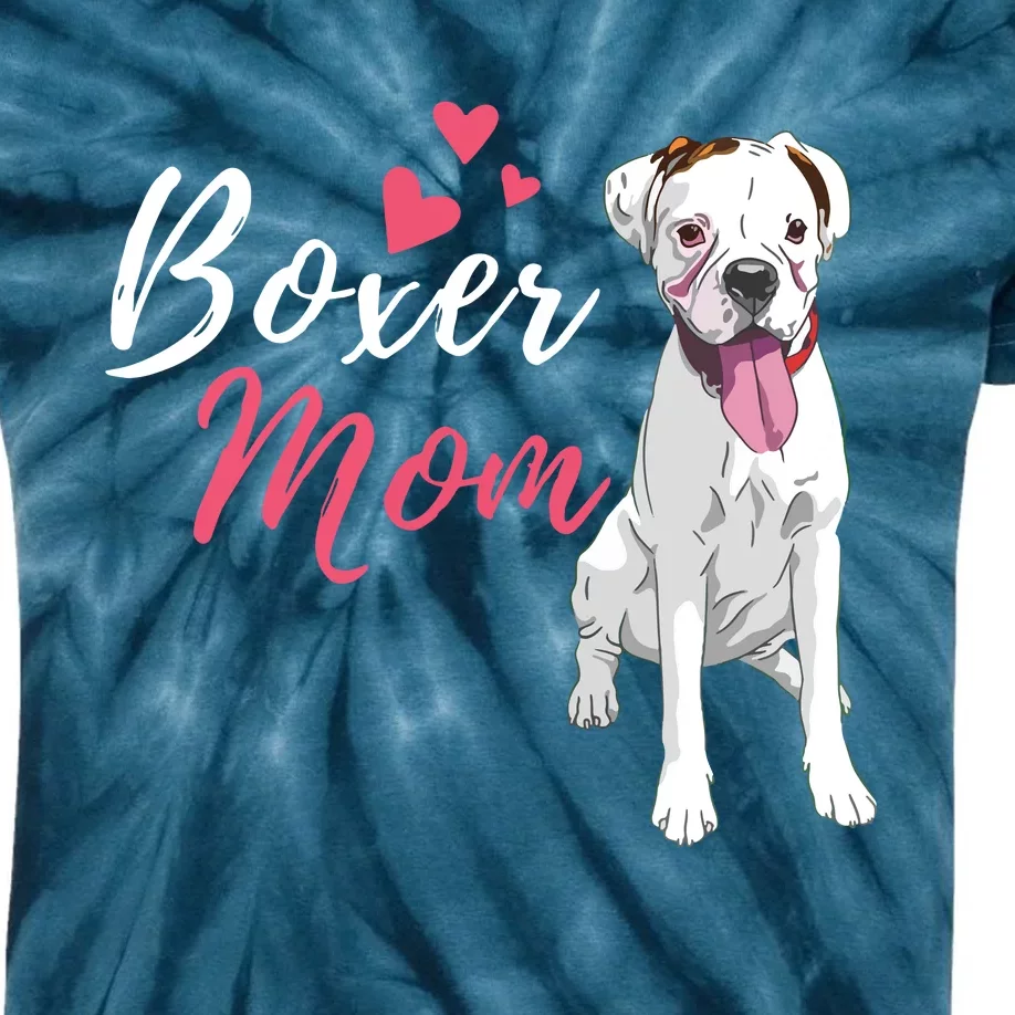 Boxer Mom Cute German Boxer Lover Dog Owner Kids Tie-Dye T-Shirt