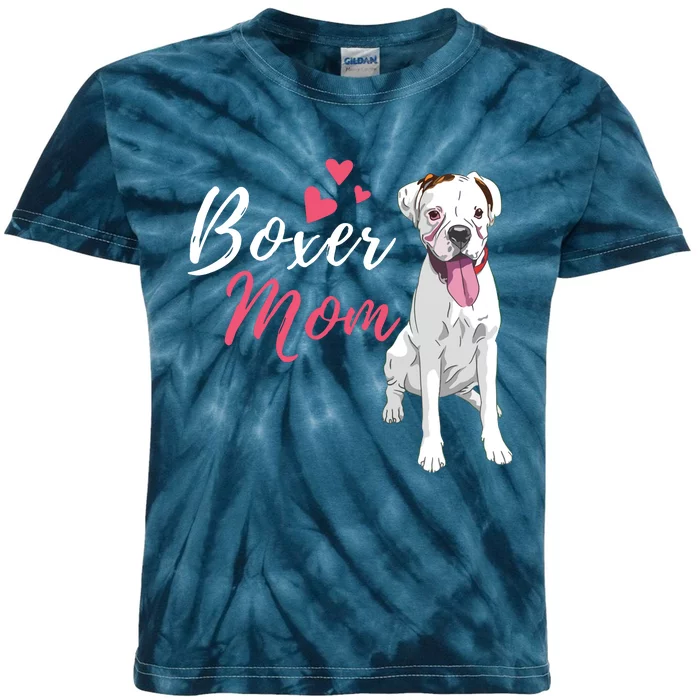 Boxer Mom Cute German Boxer Lover Dog Owner Kids Tie-Dye T-Shirt