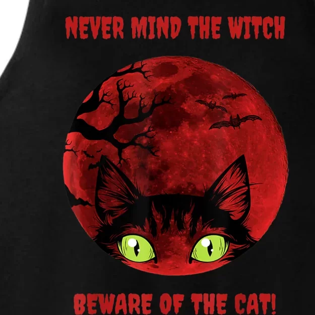 Blood Moon Cat Never Mind The Witch Gift Ladies Tri-Blend Wicking Tank