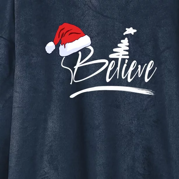 Believe | Merry Christmas Hooded Wearable Blanket