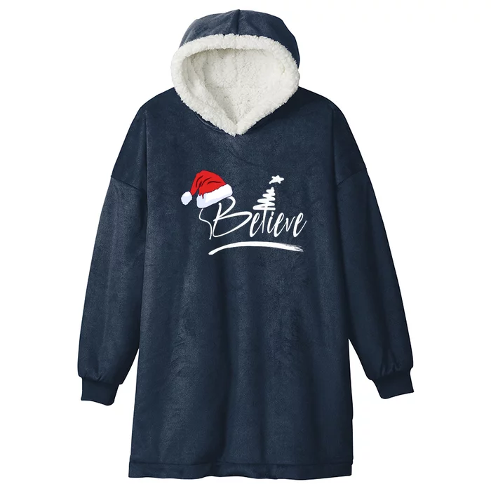 Believe | Merry Christmas Hooded Wearable Blanket