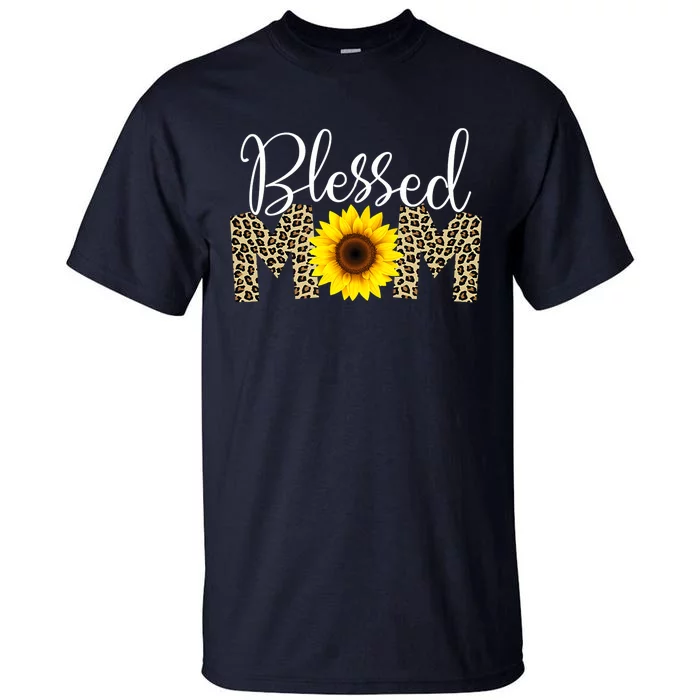 Blessed Mom Cheetah Sunflower Tall T-Shirt