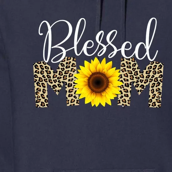 Blessed Mom Cheetah Sunflower Premium Hoodie