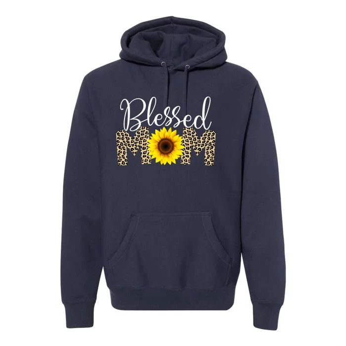 Blessed Mom Cheetah Sunflower Premium Hoodie