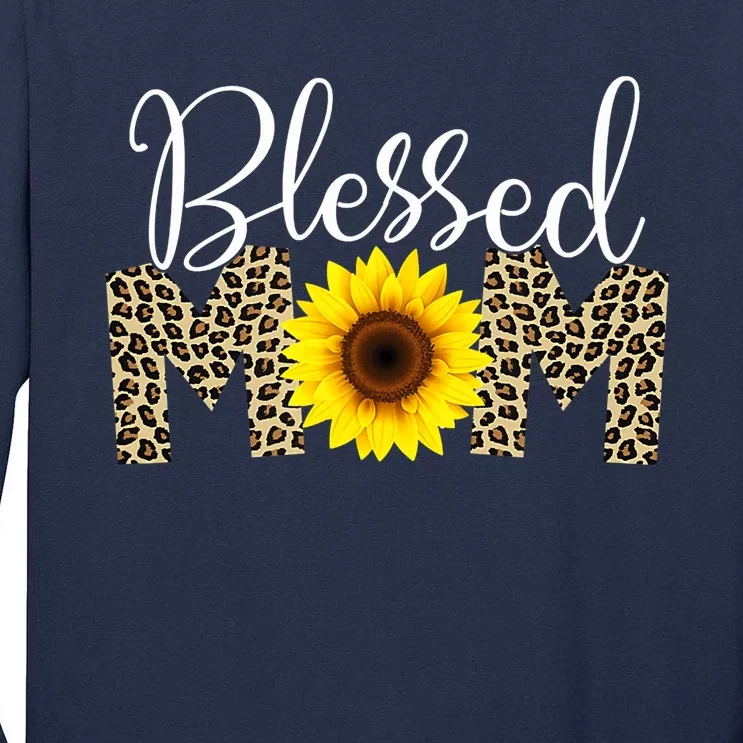 Blessed Mom Cheetah Sunflower Tall Long Sleeve T-Shirt