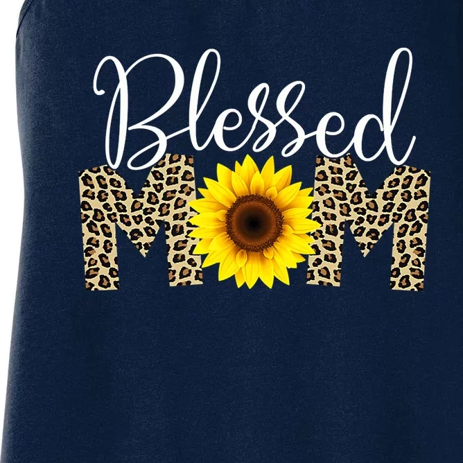 Blessed Mom Cheetah Sunflower Women's Racerback Tank