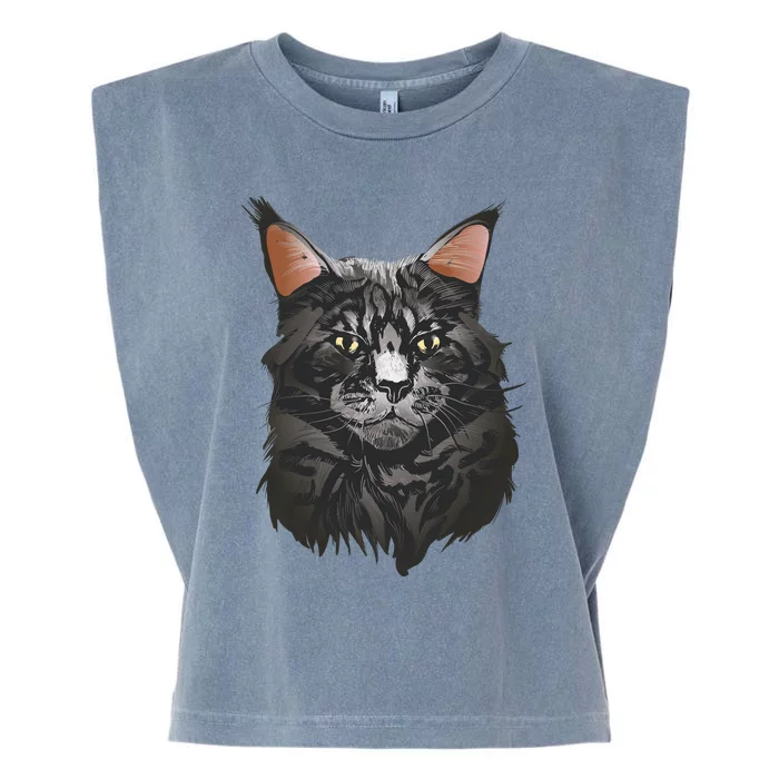 British Maine Coon Cat Portrait Garment-Dyed Women's Muscle Tee