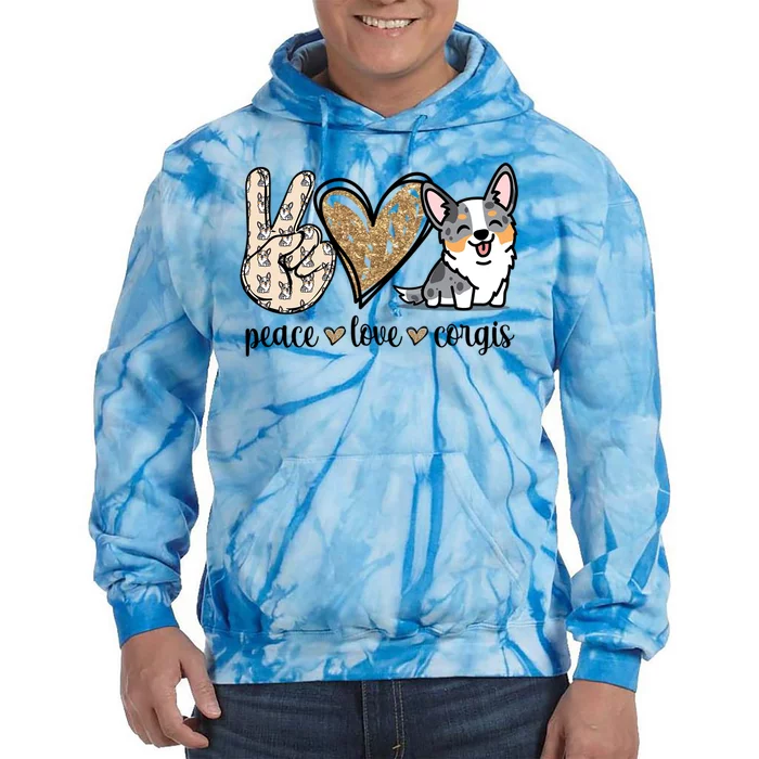 Blue Merle Corgi Gift Tie Dye Hoodie