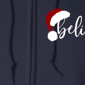 Believe Merry Christmas Variety For Unisex Xmas Gift Full Zip Hoodie