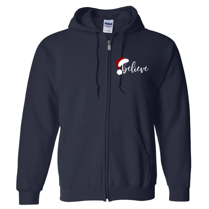 Believe Merry Christmas Variety For Unisex Xmas Gift Full Zip Hoodie