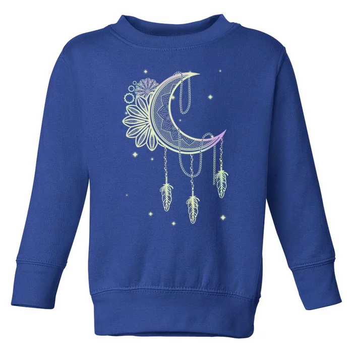 Boho Moon Celestial Body Astrology Dreamcatcher Pastel Goth Gift Toddler Sweatshirt