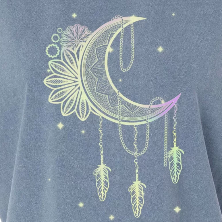 Boho Moon Celestial Body Astrology Dreamcatcher Pastel Goth Gift Garment-Dyed Women's Muscle Tee