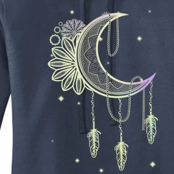 Boho Moon Celestial Body Astrology Dreamcatcher Pastel Goth Gift Women's Pullover Hoodie