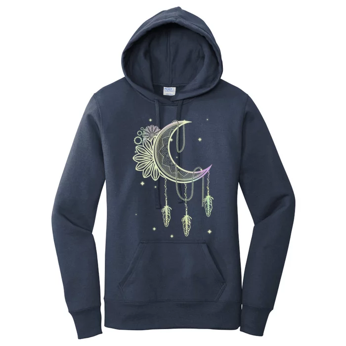 Boho Moon Celestial Body Astrology Dreamcatcher Pastel Goth Gift Women's Pullover Hoodie