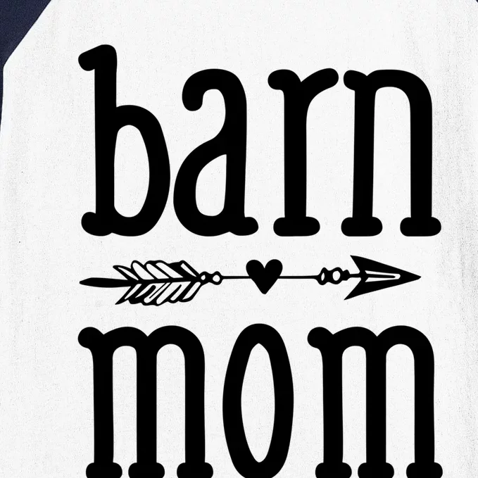 Barn Mom Cute Horseback Riding Lesson Equestrian Gift Baseball Sleeve Shirt