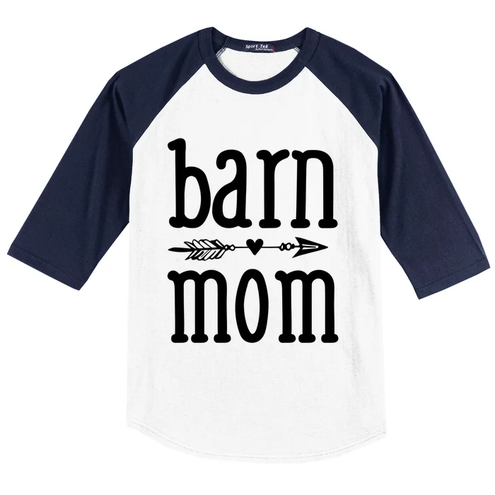 Barn Mom Cute Horseback Riding Lesson Equestrian Gift Baseball Sleeve Shirt