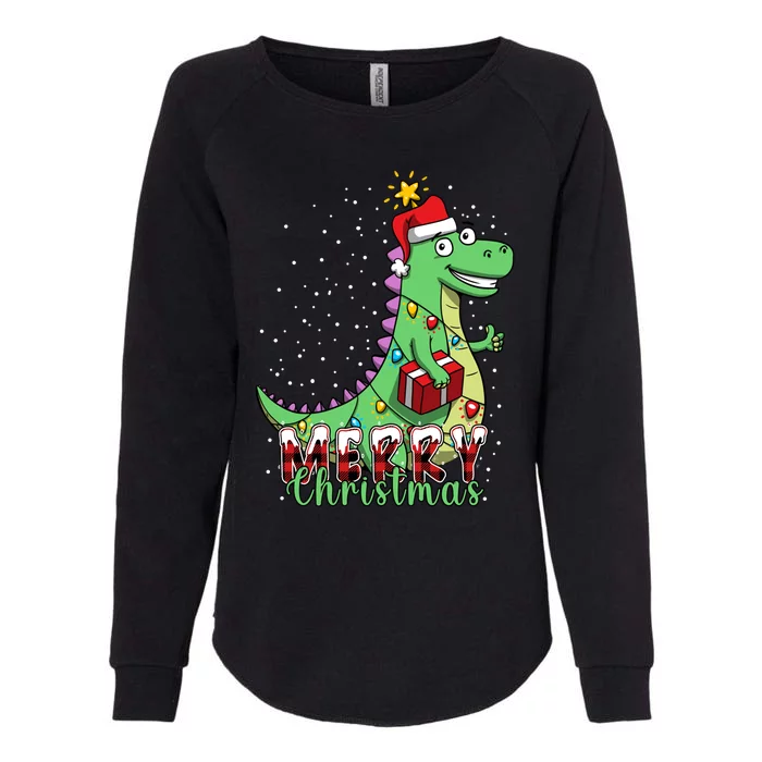 Boys Merry Christmas Tree Dinosaur Tmeaningful Giftrex Xmas Pajama Gift Womens California Wash Sweatshirt