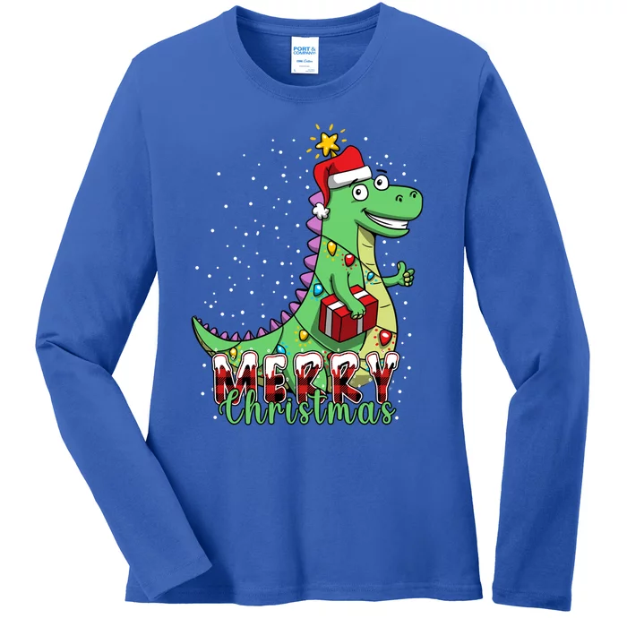 Boys Merry Christmas Tree Dinosaur Tmeaningful Giftrex Xmas Pajama Gift Ladies Long Sleeve Shirt