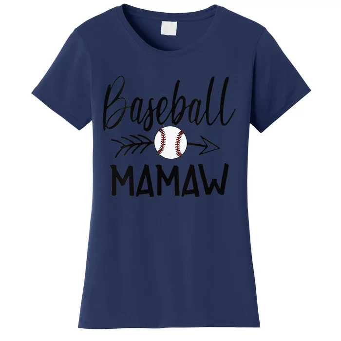 Baseball Mamaw Cute Arrow Fathers Mothers Xmas Day Women's T-Shirt