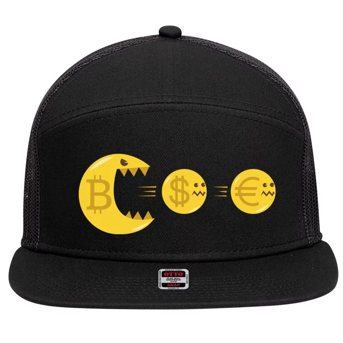 Bitcoin Monster Crypto 7 Panel Mesh Trucker Snapback Hat