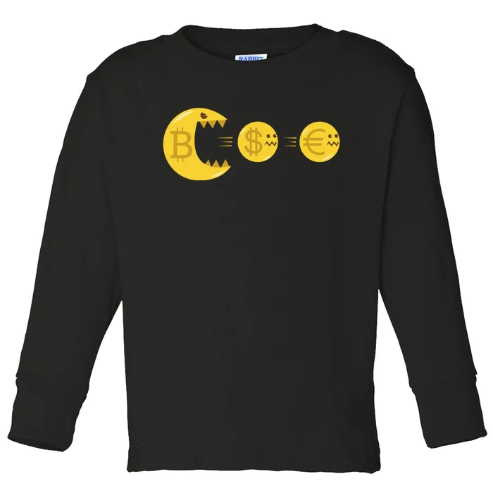 Bitcoin Monster Crypto Toddler Long Sleeve Shirt