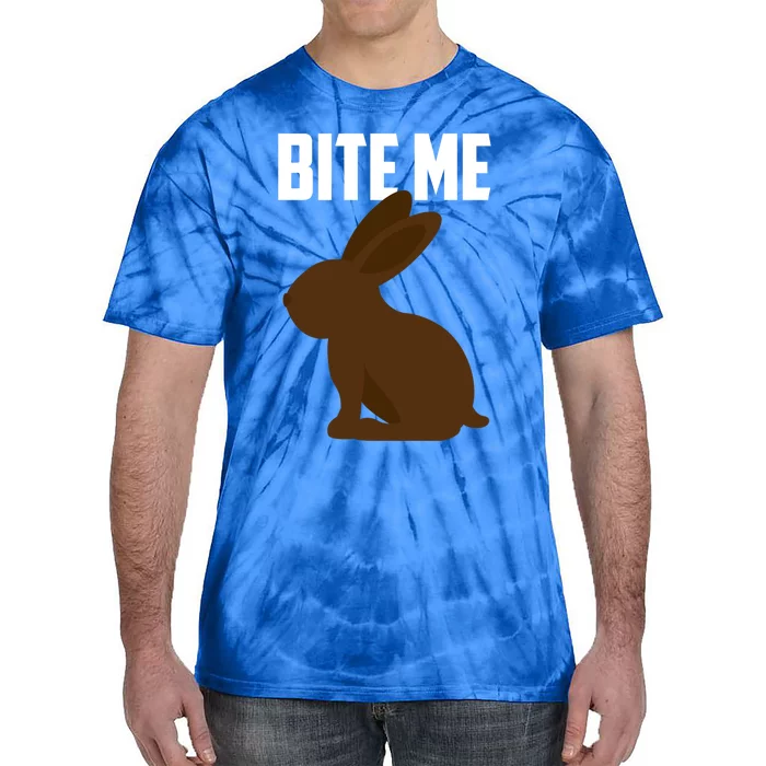 Bite Me Chocolate Bunny Funny Easter Gift Tie-Dye T-Shirt