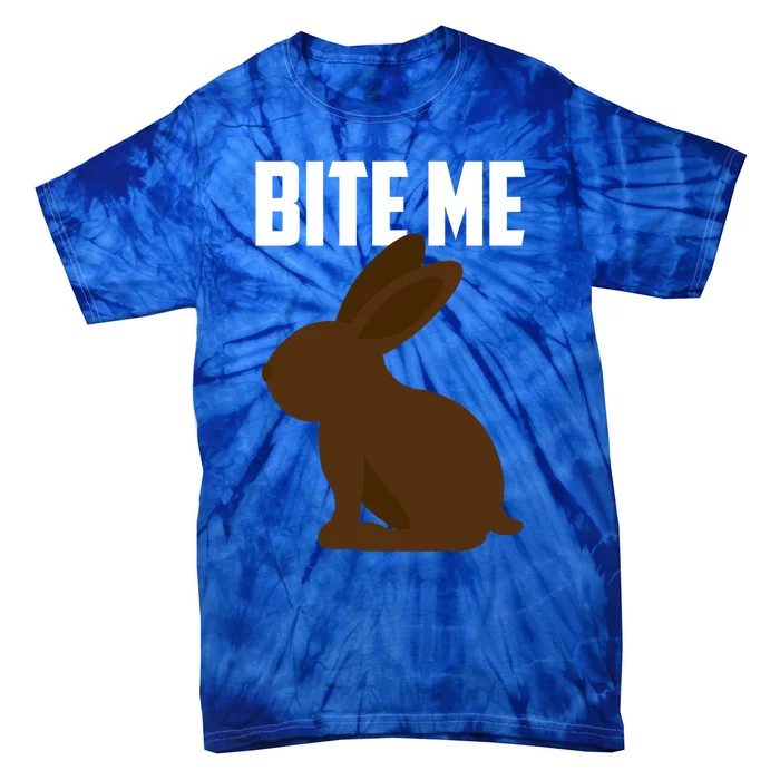 Bite Me Chocolate Bunny Funny Easter Gift Tie-Dye T-Shirt