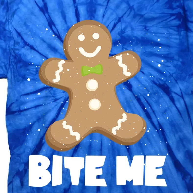 Bite Me Christmas Gingerbread Funny Christmas Cookies Cool Gift Tie-Dye T-Shirt