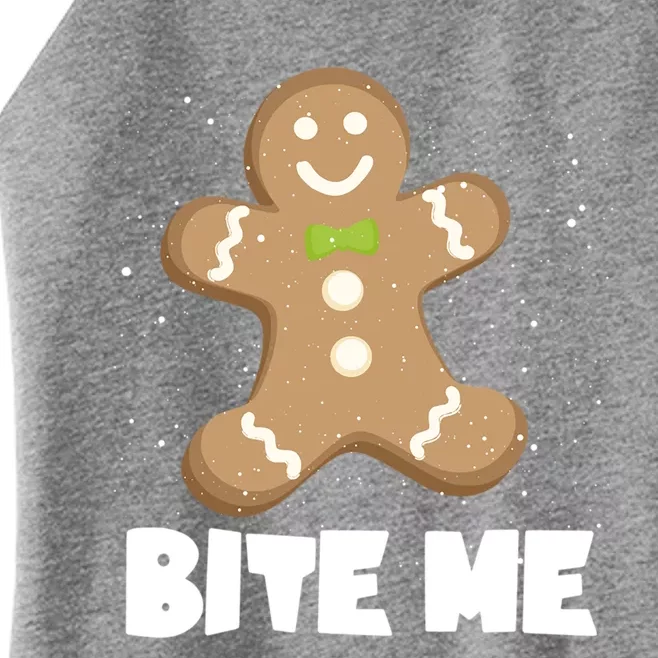 Bite Me Christmas Gingerbread Funny Christmas Cookies Cool Gift Women’s Perfect Tri Rocker Tank