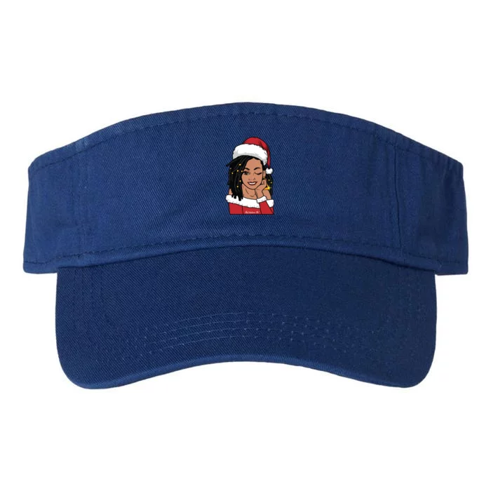 Black Mrs Claus Locs Winking African American Christmas Gift Valucap Bio-Washed Visor