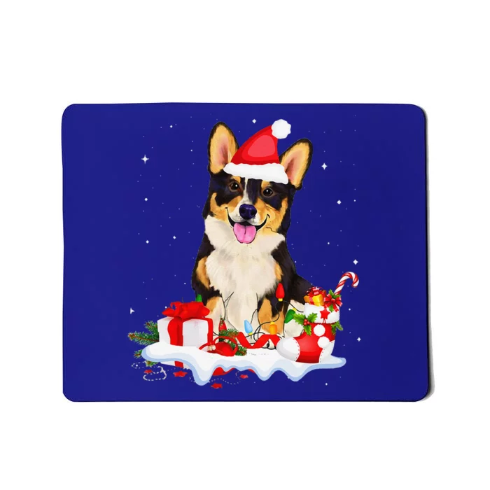 Blue Merle Cardigan Corgi Christmas Santa Hat Love Corgi Mousepad